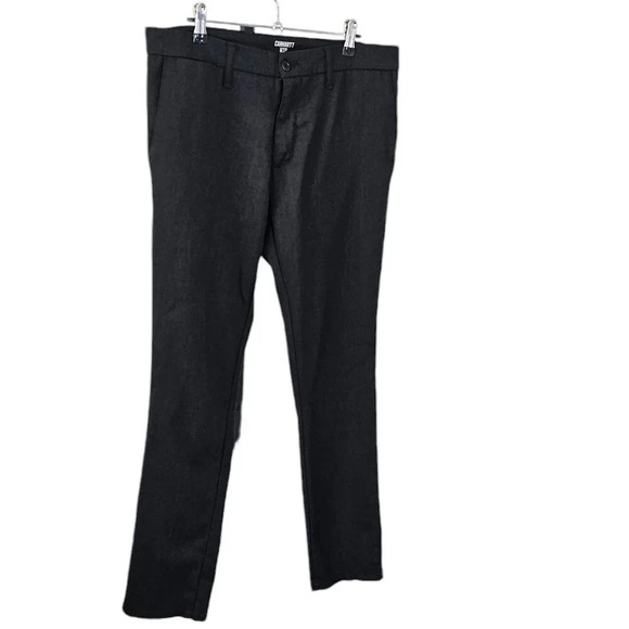 Carhartt Mens WIP Sid Pant Size 32 Work Pant Wool Blend Slim Fitted Grey - Picture 2 of 8